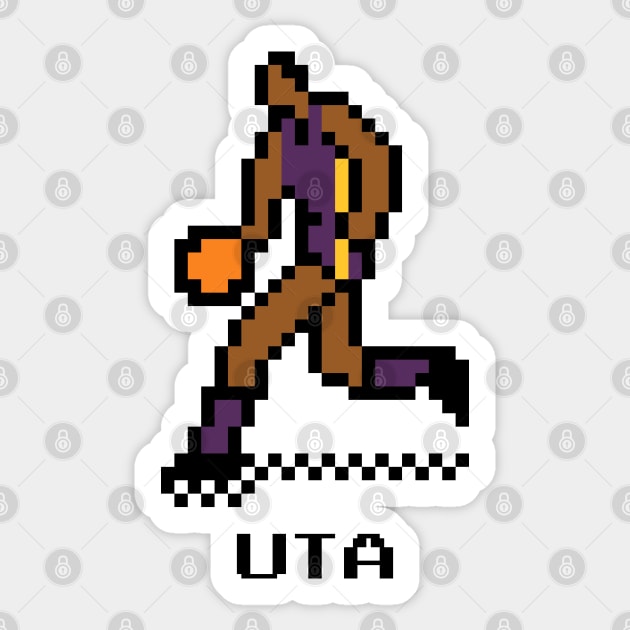 8-Bit Basketball - Utah Sticker by The Pixel League